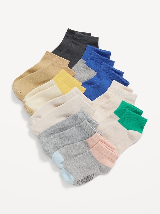 View large product image 1 of 1. Unisex Ankle Socks 10-Pack for Toddler & Baby