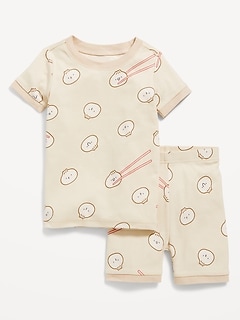 Snug-Fit Graphic Pajama Shorts Set for Toddler & Baby