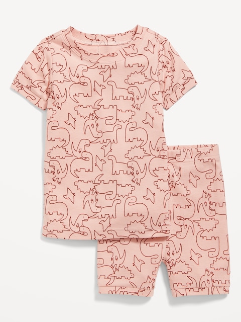 Snug-Fit Graphic Pajama Shorts Set for Toddler & Baby - Dinosaurs