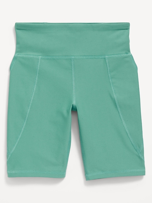 View large product image 1 of 1. High-Waisted PowerSoft Side-Pocket Biker Shorts for Girls
