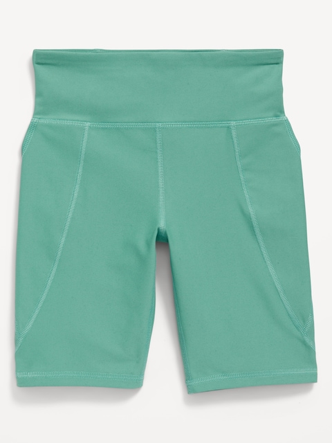 High-Waisted PowerSoft Side-Pocket Biker Shorts for Girls