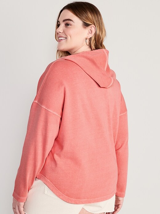 Image number 8 showing, Slouchy French-Terry Tunic Hoodie for Women