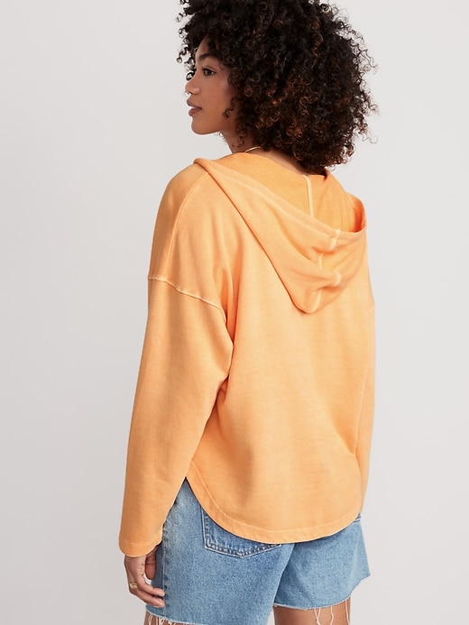 Image number 2 showing, Slouchy French-Terry Tunic Hoodie for Women