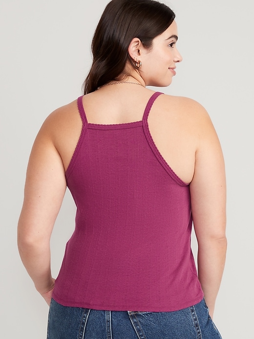 Image number 6 showing, Scallop-Trimmed Pointelle-Knit Cami Top