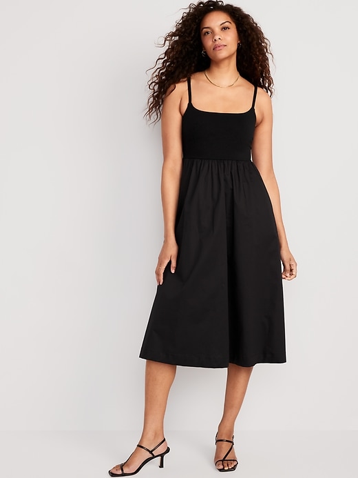 Image number 1 showing, Fit & Flare Combination Midi Dress