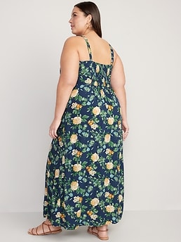 Abstract Floral Print Mesh Maxi Slip Dress