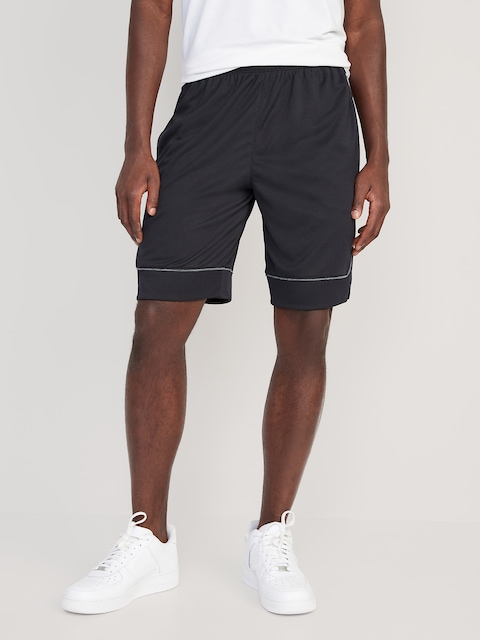 Mesh Basketball Shorts -- 10-inch inseam - Black Jack