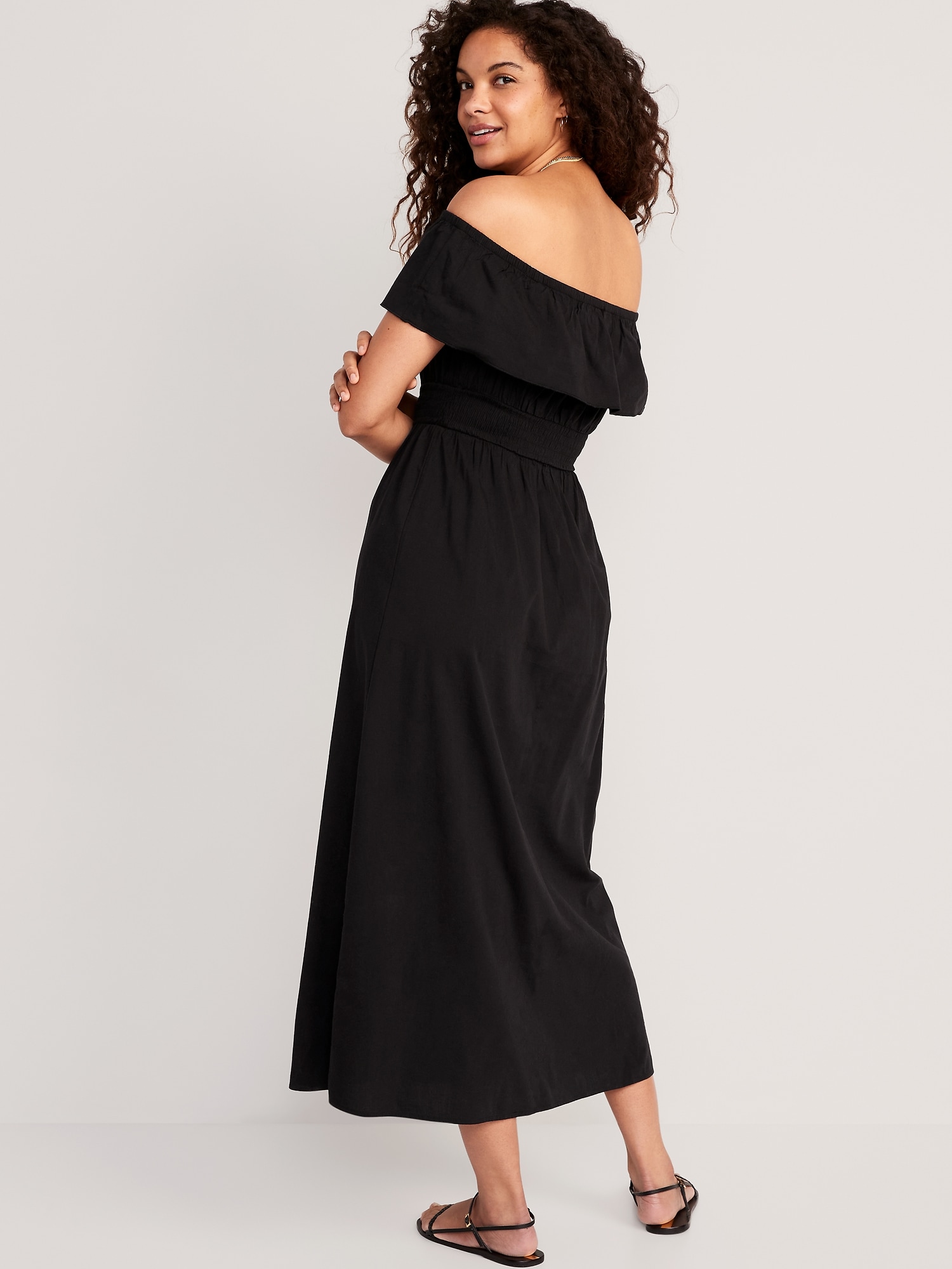 Off the shoulder sale smocked maxi dress