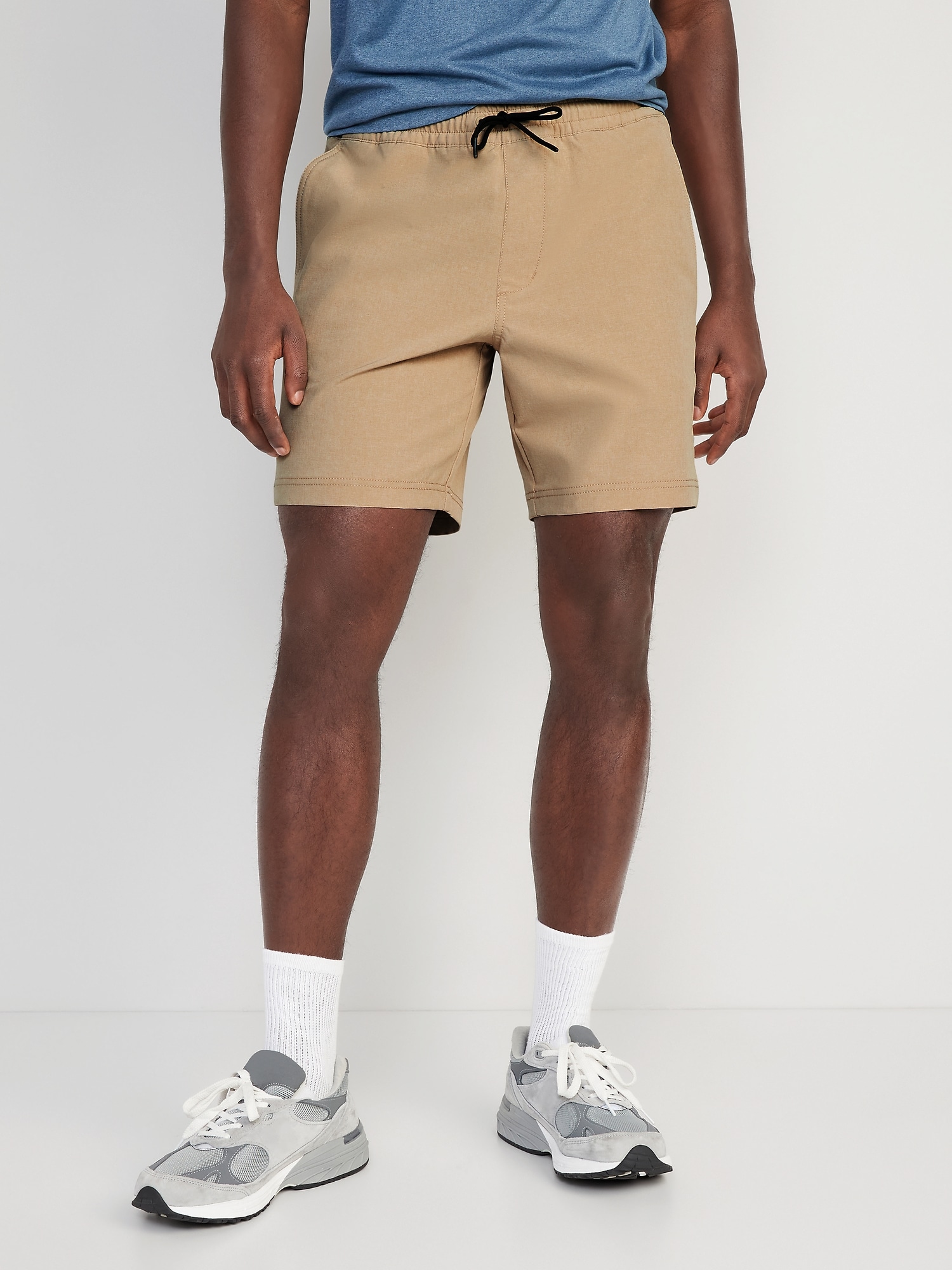 Old Navy StretchTech Go-Dry Shade Jogger Shorts -- 7-inch inseam beige. 1