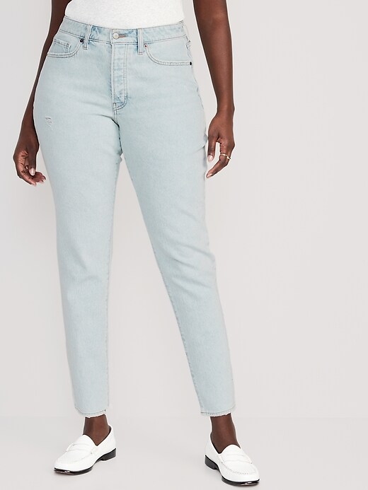 Image number 5 showing, Curvy High-Waisted Button-Fly OG Straight Ankle Jeans