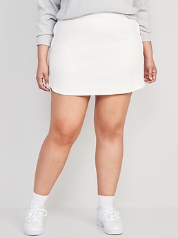 High-Waisted Dynamic Fleece Mini Skort for Women
