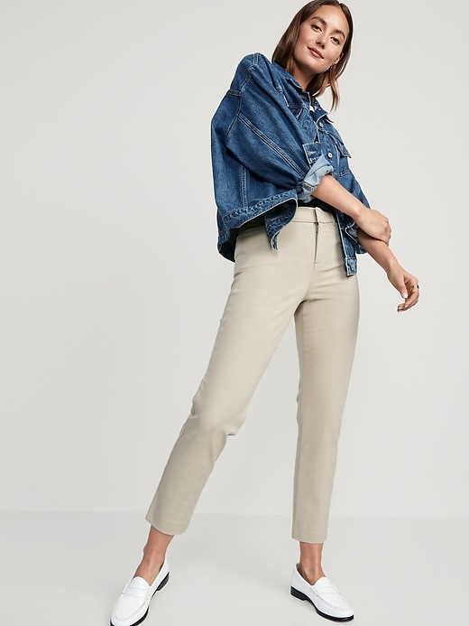 Image number 3 showing, High-Waisted Pixie Straight Ankle Pants for Women