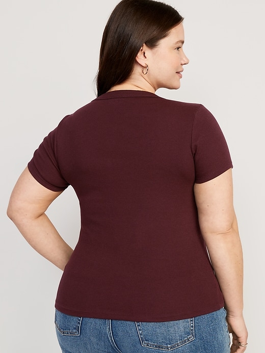 Image number 8 showing, Fitted Scoop-Neck Rib-Knit T-Shirt