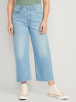 Extra High-Waisted Cropped Wide-Leg Jeans | Old Navy