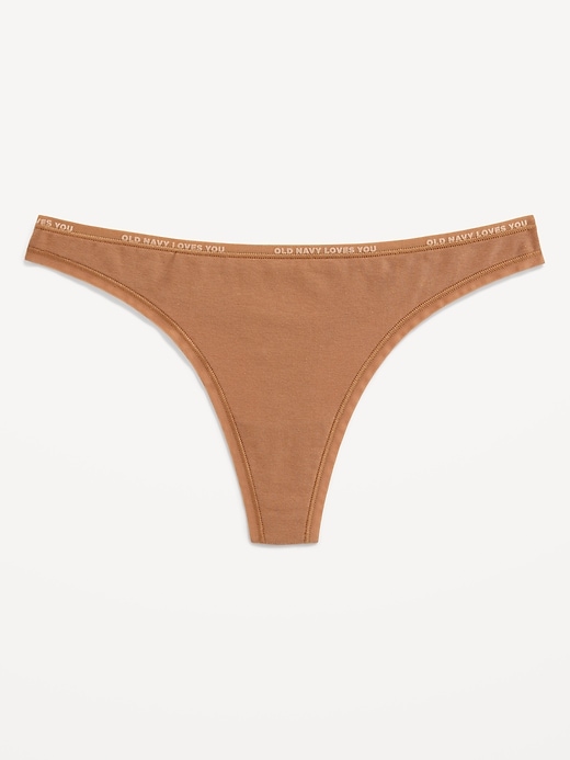 Image number 1 showing, Low-Rise Logo Graphic Thong Underwear