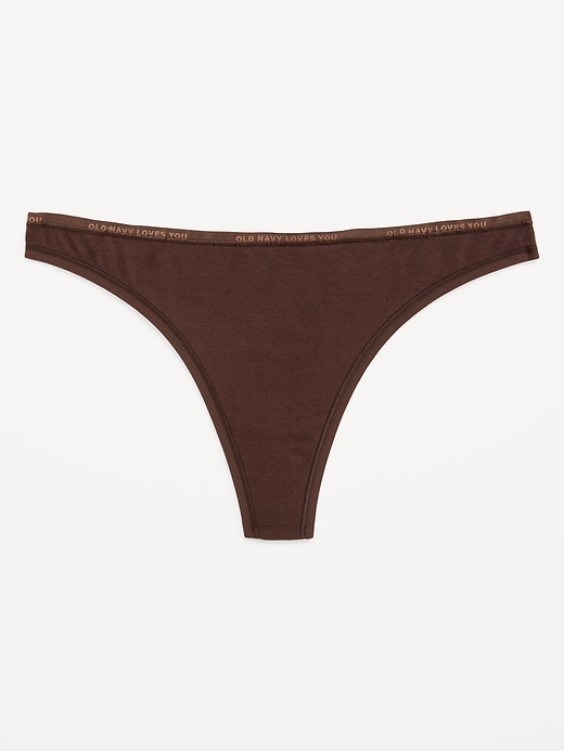 Image number 1 showing, Low-Rise Logo Graphic Thong Underwear