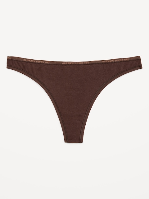 Sous-vêtement tanga à taille basse à logo imprimé pour Femme