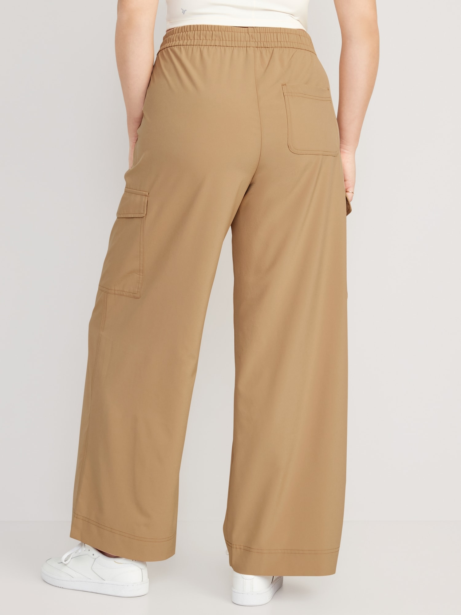 Flap Pockets Cinched Back 3/4 Length Pants - Gracia Fashion