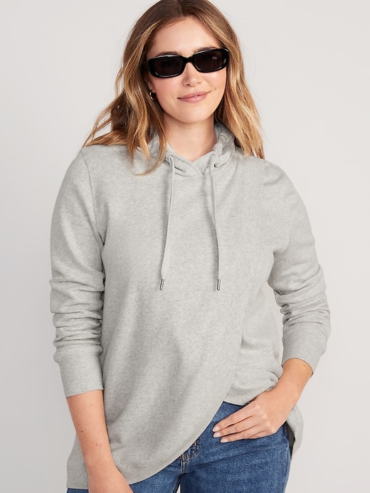 Image number 1 showing, Maternity Cross-Front Nursing Pullover Hoodie