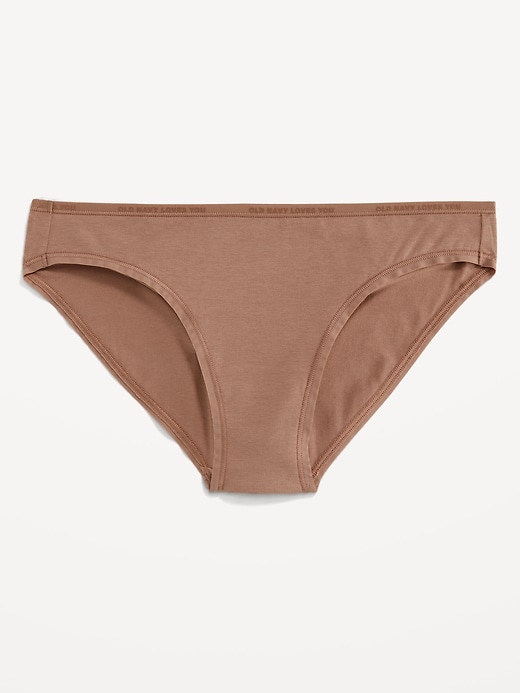 L'image numéro 4 présente Culotte bikini passe-partout en coton à logo à taille mi-basse