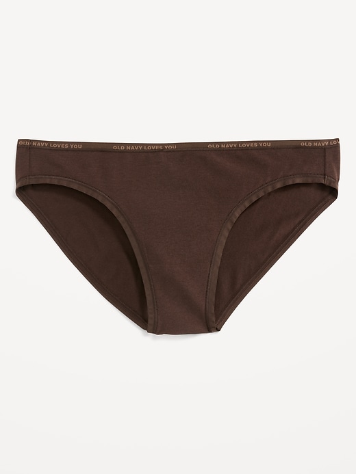 L'image numéro 4 présente Culotte bikini passe-partout en coton à logo à taille mi-basse