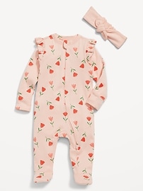 L'image numéro 1 présente Layette avec bandeau et une-pièce à pieds Nuit ou jeu à glissière bidirectionnelle unisexe pour Bébé