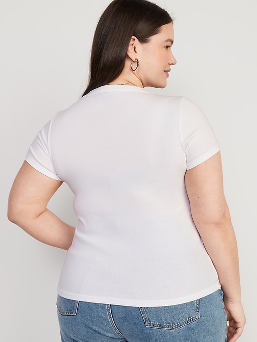 Image number 8 showing, Fitted Scoop-Neck Rib-Knit T-Shirt