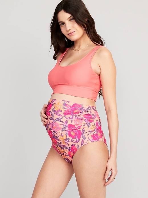 View large product image 1 of 1. Maternity Rollover-Waist Swim Bottoms