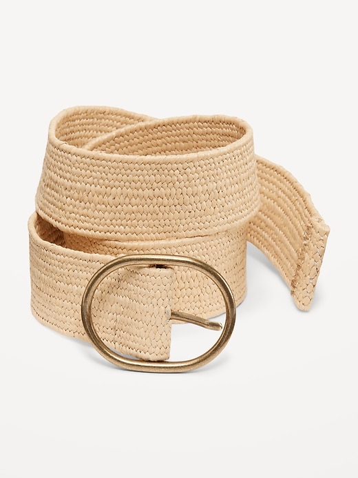 Voir une image plus grande du produit 1 de 1. Ceinture en paille tressée extensible pour Femme (4 cm)