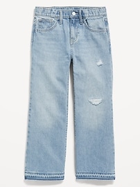 View large product image 4 of 5. High-Waisted Baggy Ripped Wide-Leg Jeans for Girls