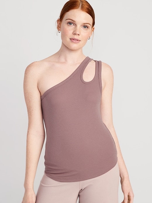 Image number 1 showing, UltraLite All-Day One-Shoulder Cutout Tank Top