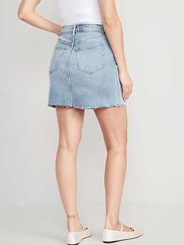 Knee length jean skirts 2025 queen 18 inch drop