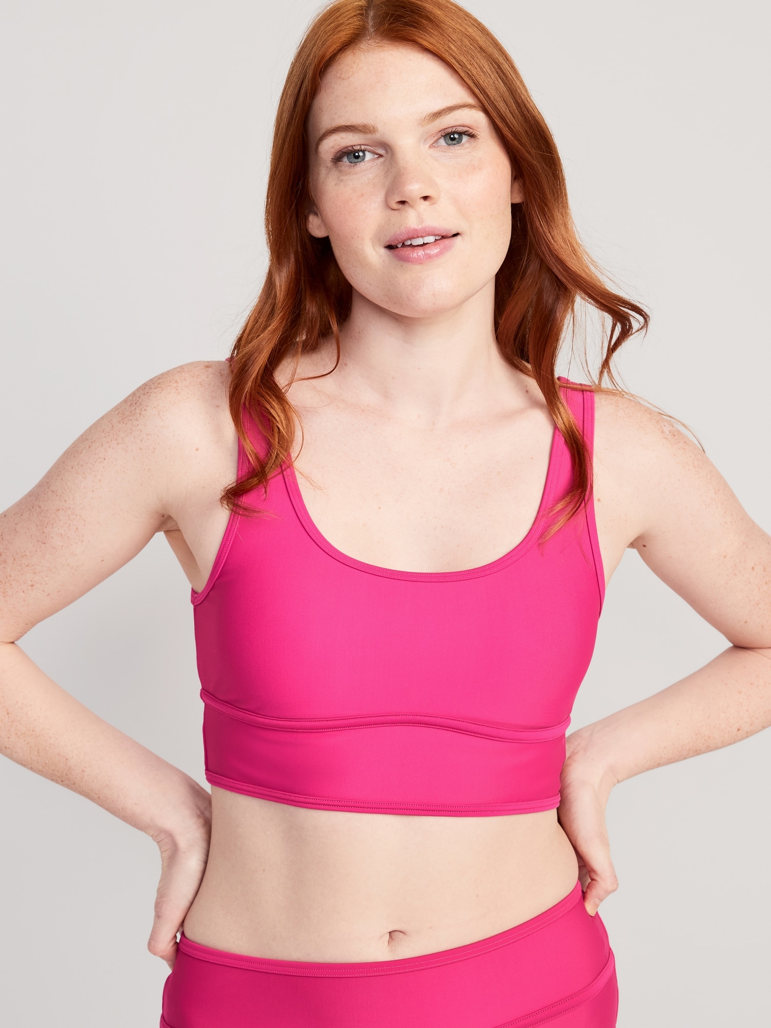 Old Navy Scoop-Neck Bikini Swim Top for Women pink. 1