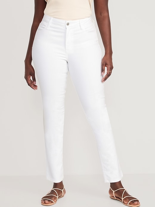 Image number 5 showing, High-Waisted Wow Straight White Jeans