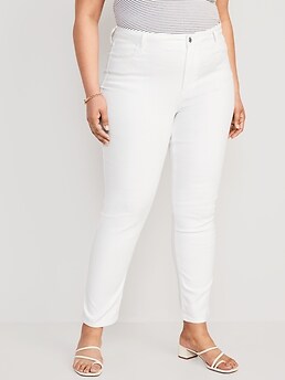 High-Waisted Wow Straight White Jeans for Women