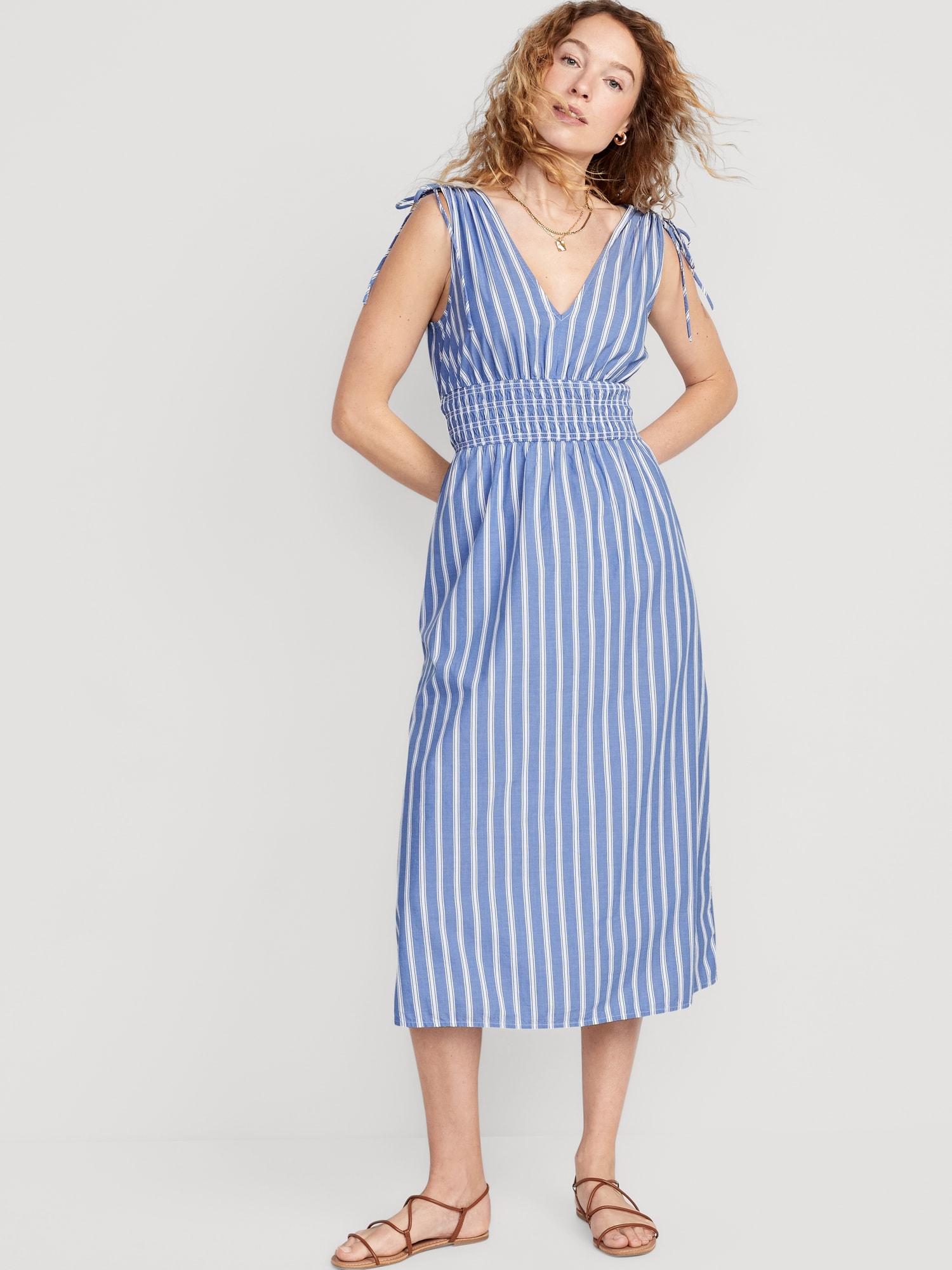 Striped Fit and Flare Dress