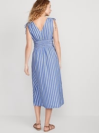 Navy blue and on sale white striped maxi dress