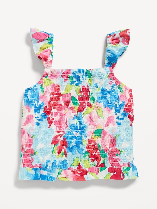 View large product image 2 of 4. Printed Flutter-Sleeve Smocked Top for Girls