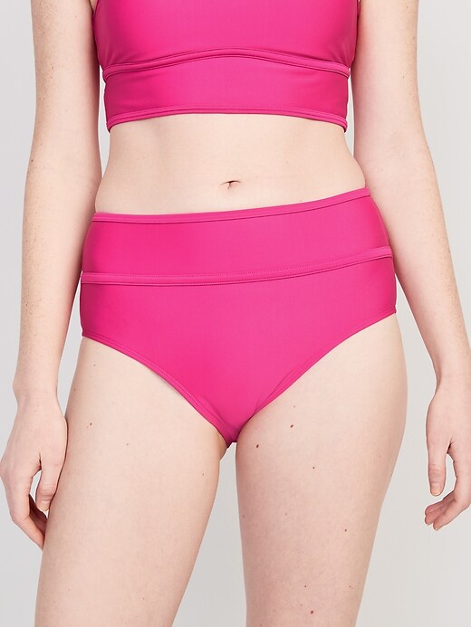 View large product image 1 of 1. High-Waisted Bikini Swim Bottoms