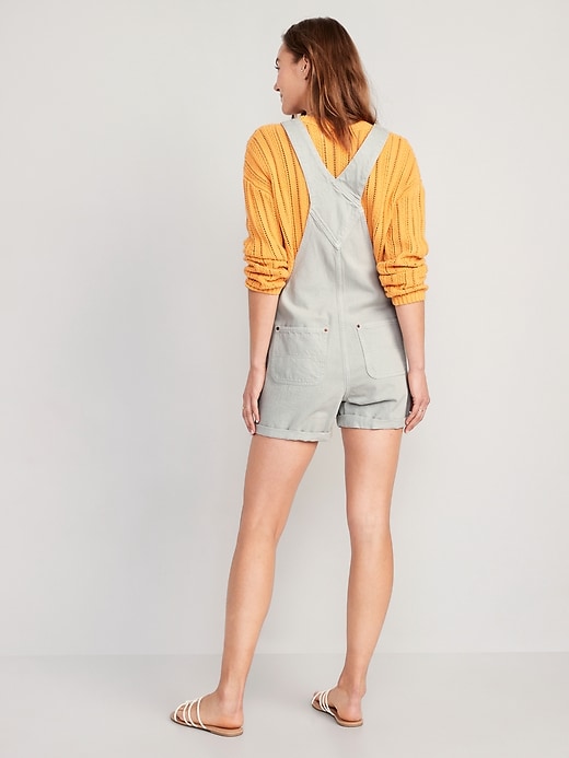 Image number 2 showing, Slouchy Straight Non-Stretch Jean Shortalls -- 3.5-inch inseam