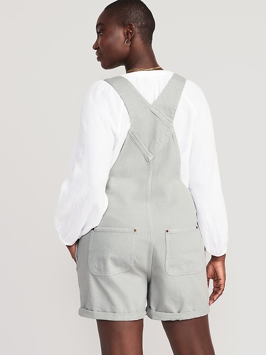 Image number 6 showing, Slouchy Straight Non-Stretch Jean Shortalls -- 3.5-inch inseam