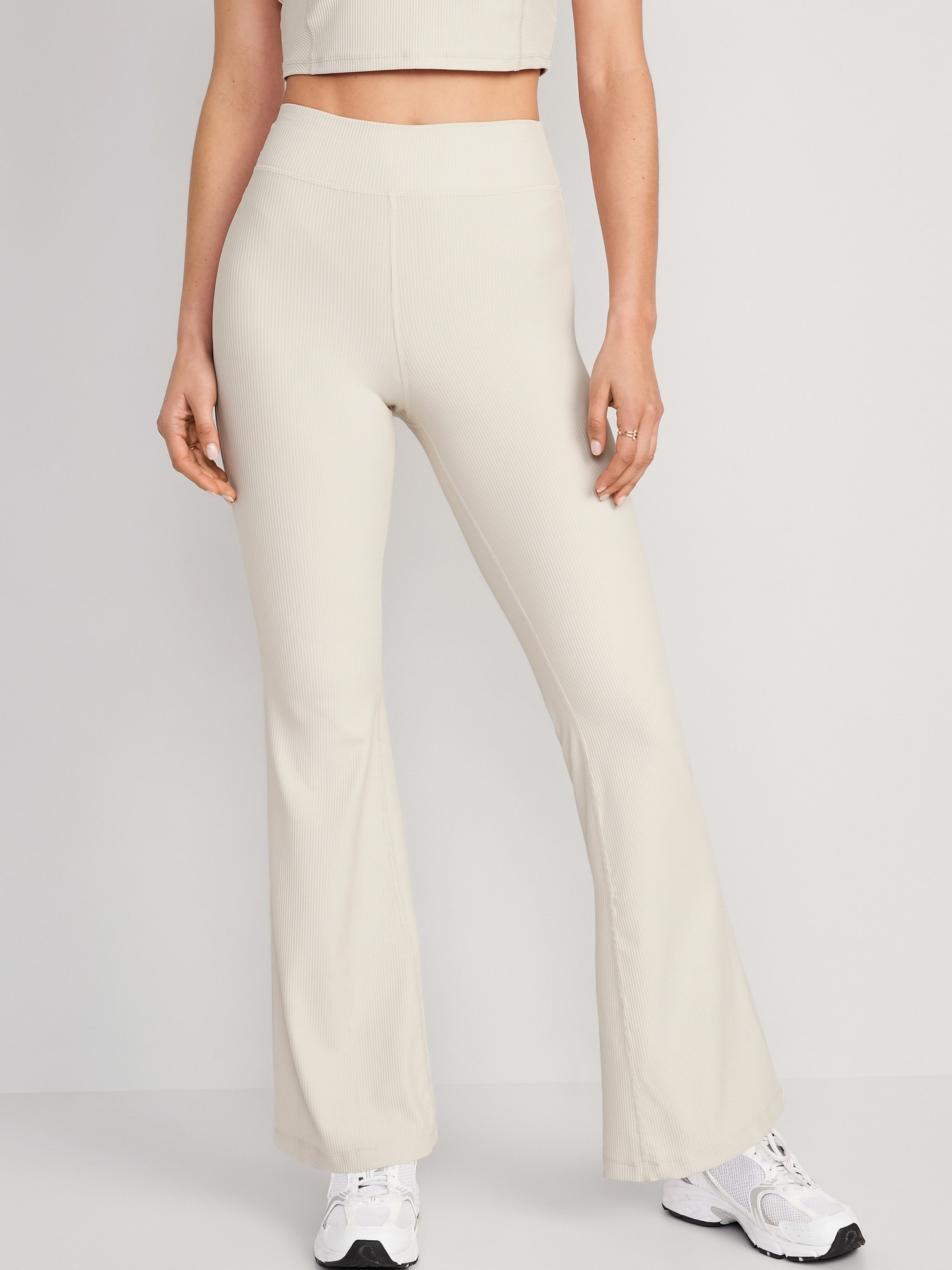 Extra High-Waisted PowerSoft Rib-Knit Flare Pants | Old Navy