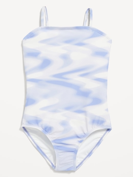 View large product image 1 of 1. Printed Bandeau One-Piece Swimsuit for Girls