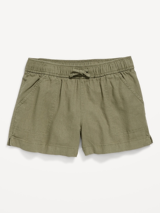 View large product image 1 of 1. Linen-Blend Drawstring Shorts for Girls