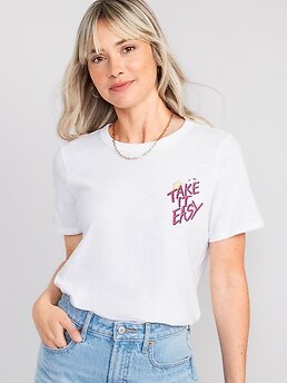 EveryWear Slub-Knit Graphic T-Shirt for Women