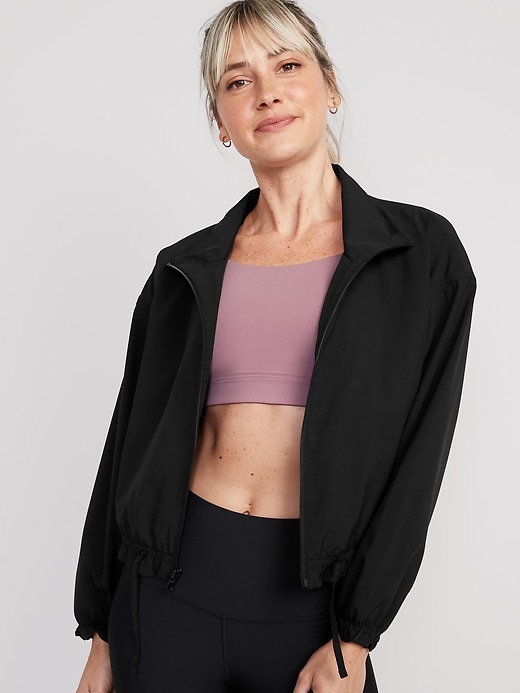 Image number 1 showing, StretchTech Packable Ruffle-Trim Jacket