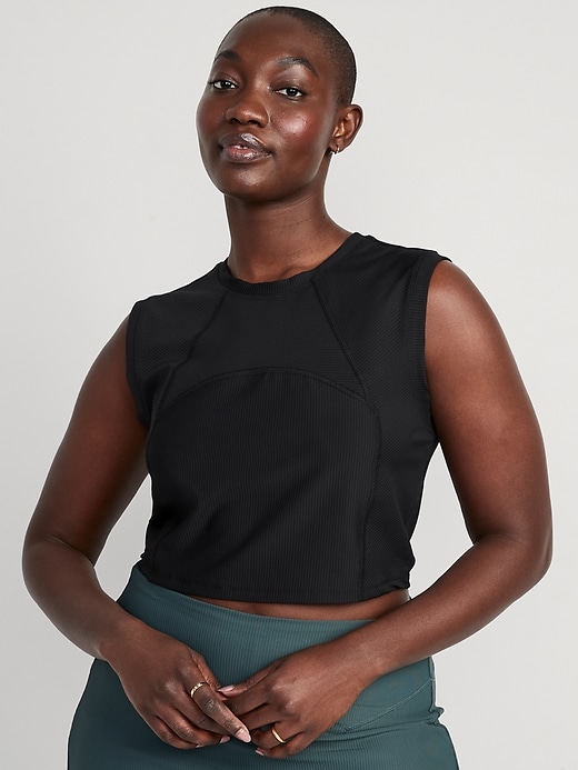 Image number 5 showing, PowerSoft Rib-Knit Crop T-Shirt