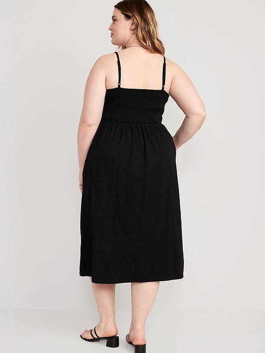 Image number 7 showing, Fit & Flare Tie-Front Cami Midi Dress