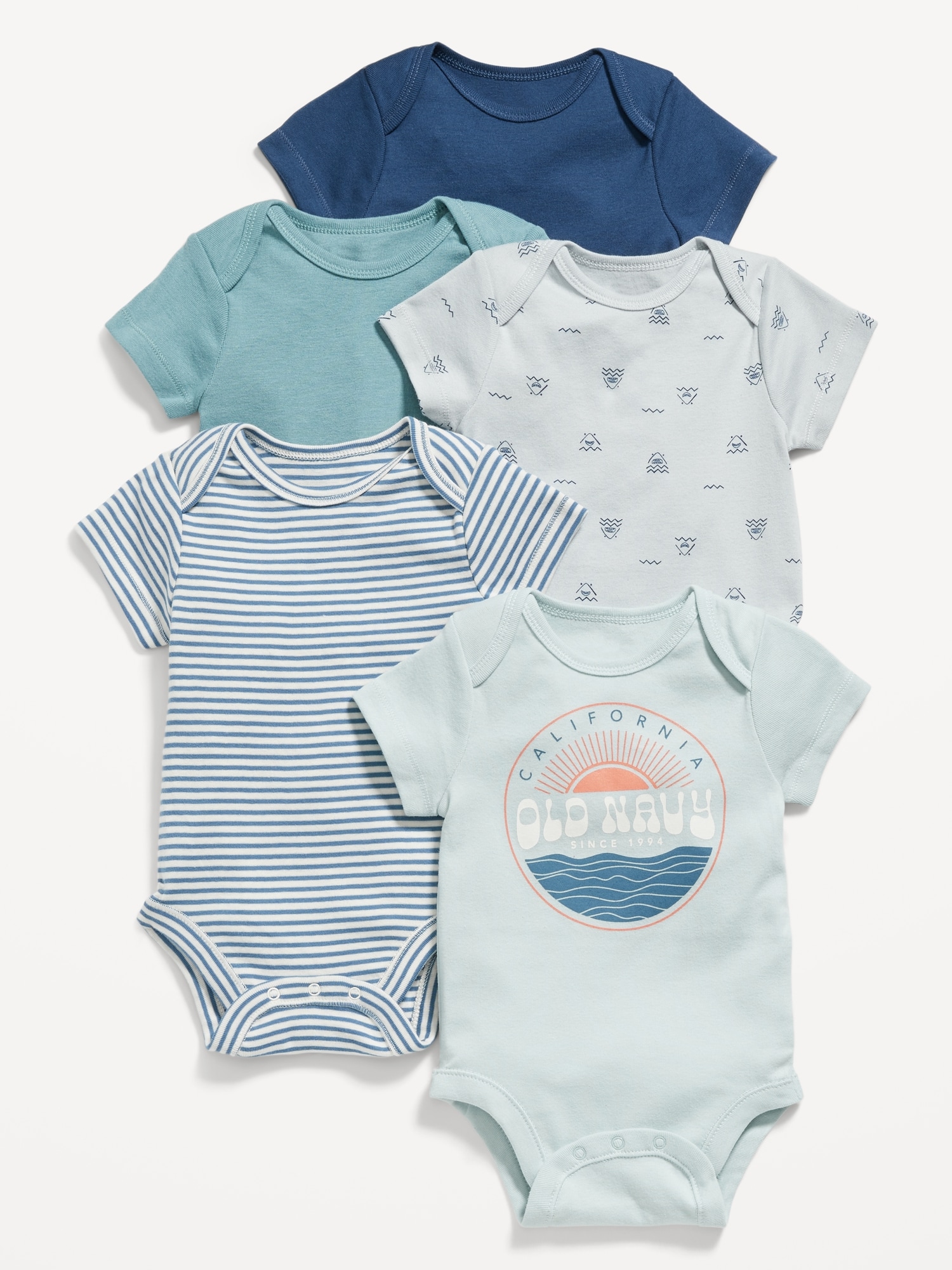 Old Navy Unisex Bodysuit 5-Pack for Baby multi. 1