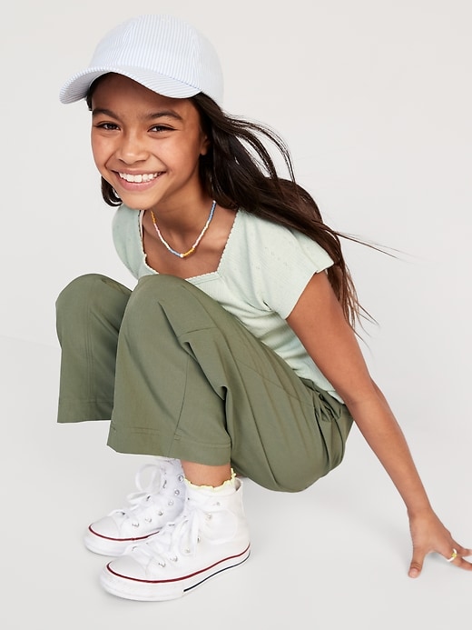 L'image numéro 2 présente Pantalon StretchTech Performance à taille haute et à jambe large pour Fille